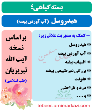 پکیج گیاهی هیدروسل (آب آوردن بیضه) طب اسلامی آیت الله تبریزیان (عطاری مسلمین)